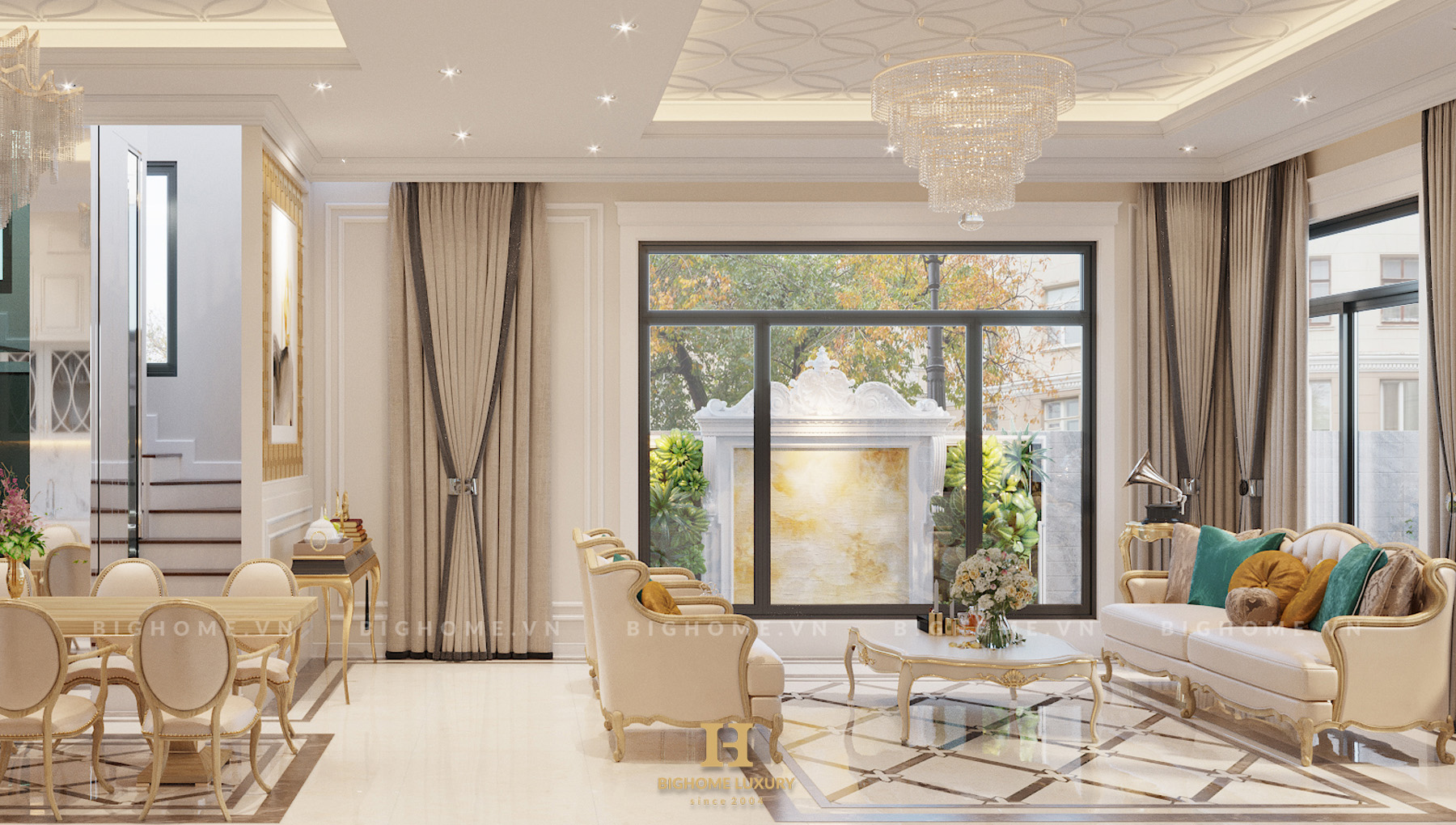 Phòng khách phong cách luxury chị Lý 3