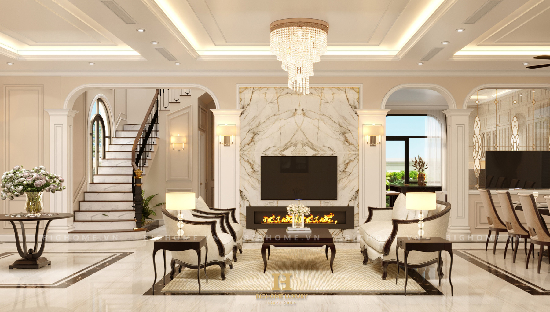 Thiết kế nội thất biệt thự Vinhomes Ocean Park nhà Anh Cảnh