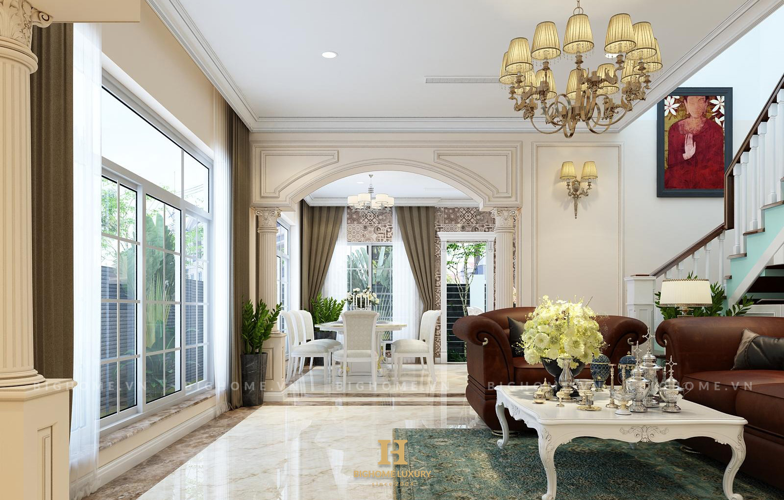 Thiết kế nội thất trọn gói biệt thự song lập Ngọc trai