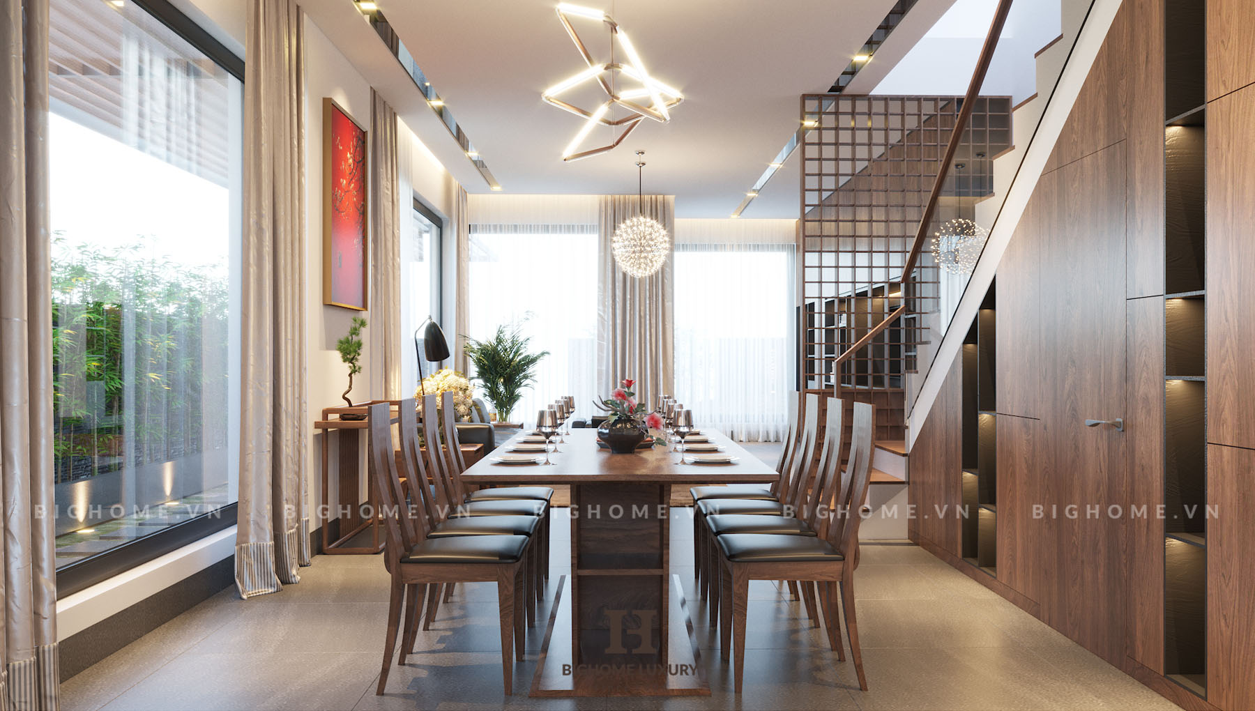 Phòng khách bếp nhà chị Hải Gamuda 5