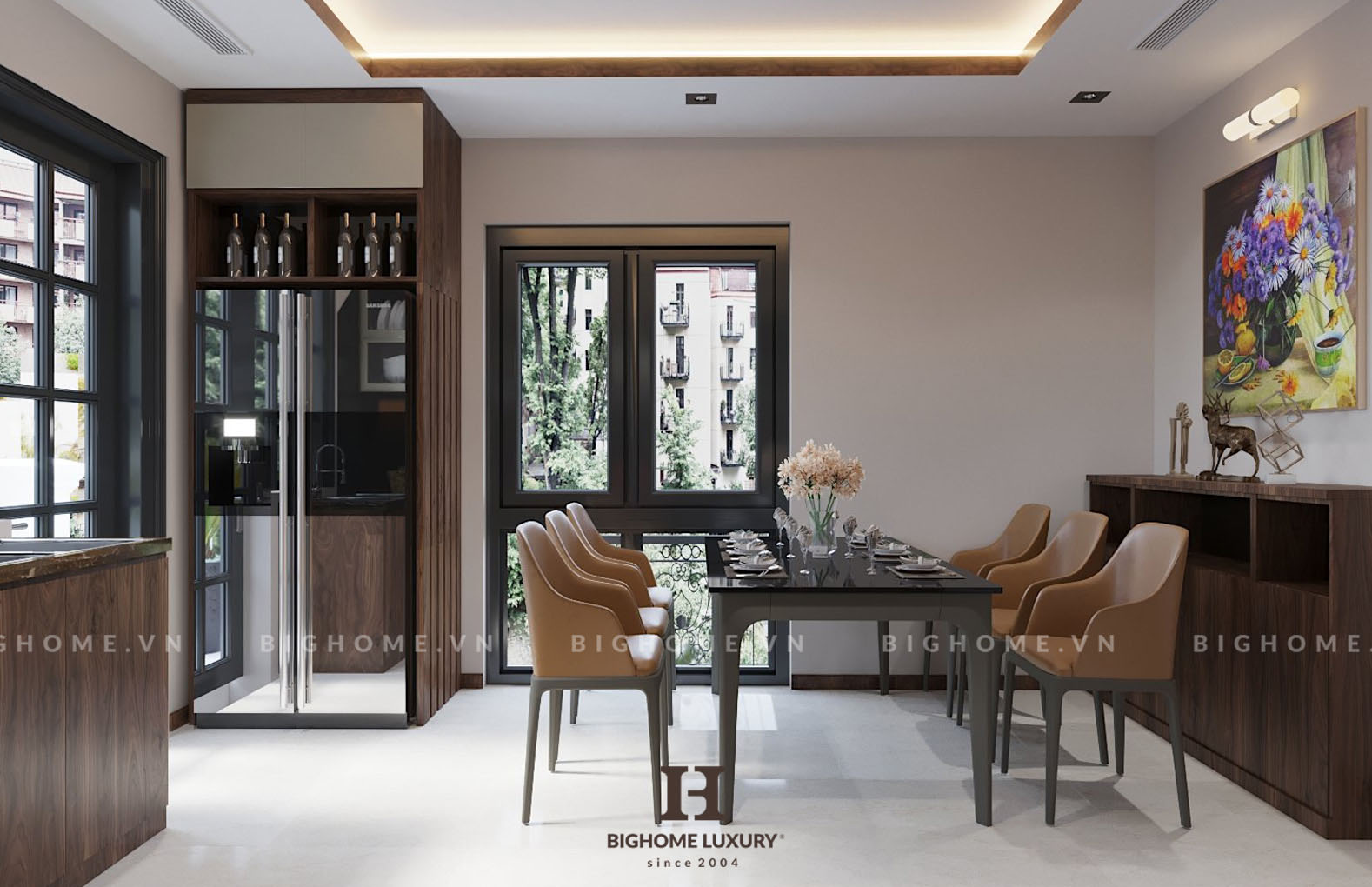 Thiết kế nội thất biệt thự song lập nhà anh Lương