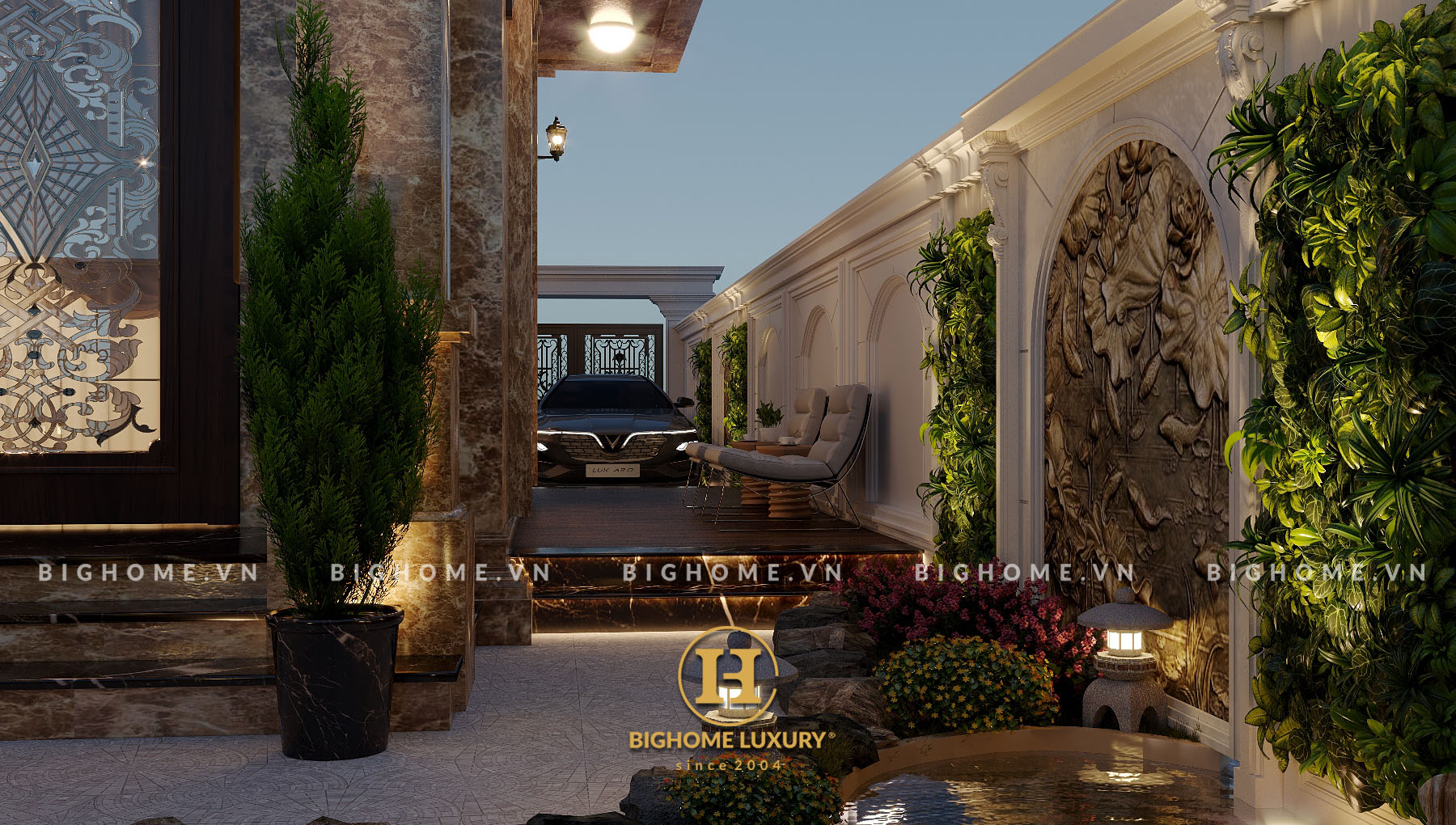 Biệt thự đơn lập tân cổ điển nhà anh Linh tại KĐT LIDECO