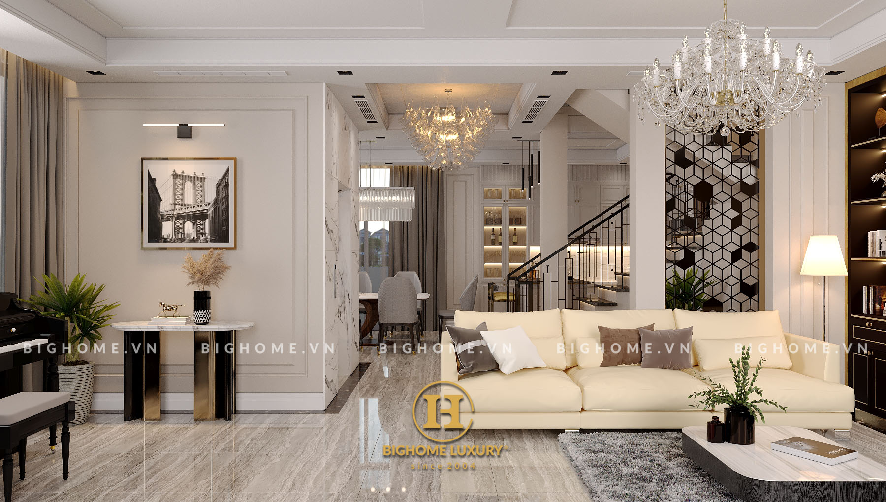 Khám phá thiết kế nội thất biệt thự luxury đẹp mê ly nhà anh Thành