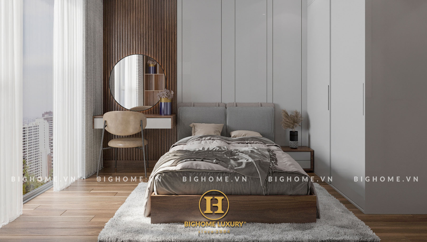 Thiết kế nội thất chung cư hiện đại sang trọng nhà chị Trang tại Symphony