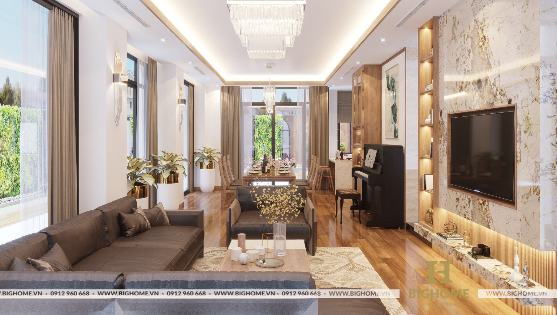 Thiết kế biệt thự The Empire có thang máy nhà anh Trọng