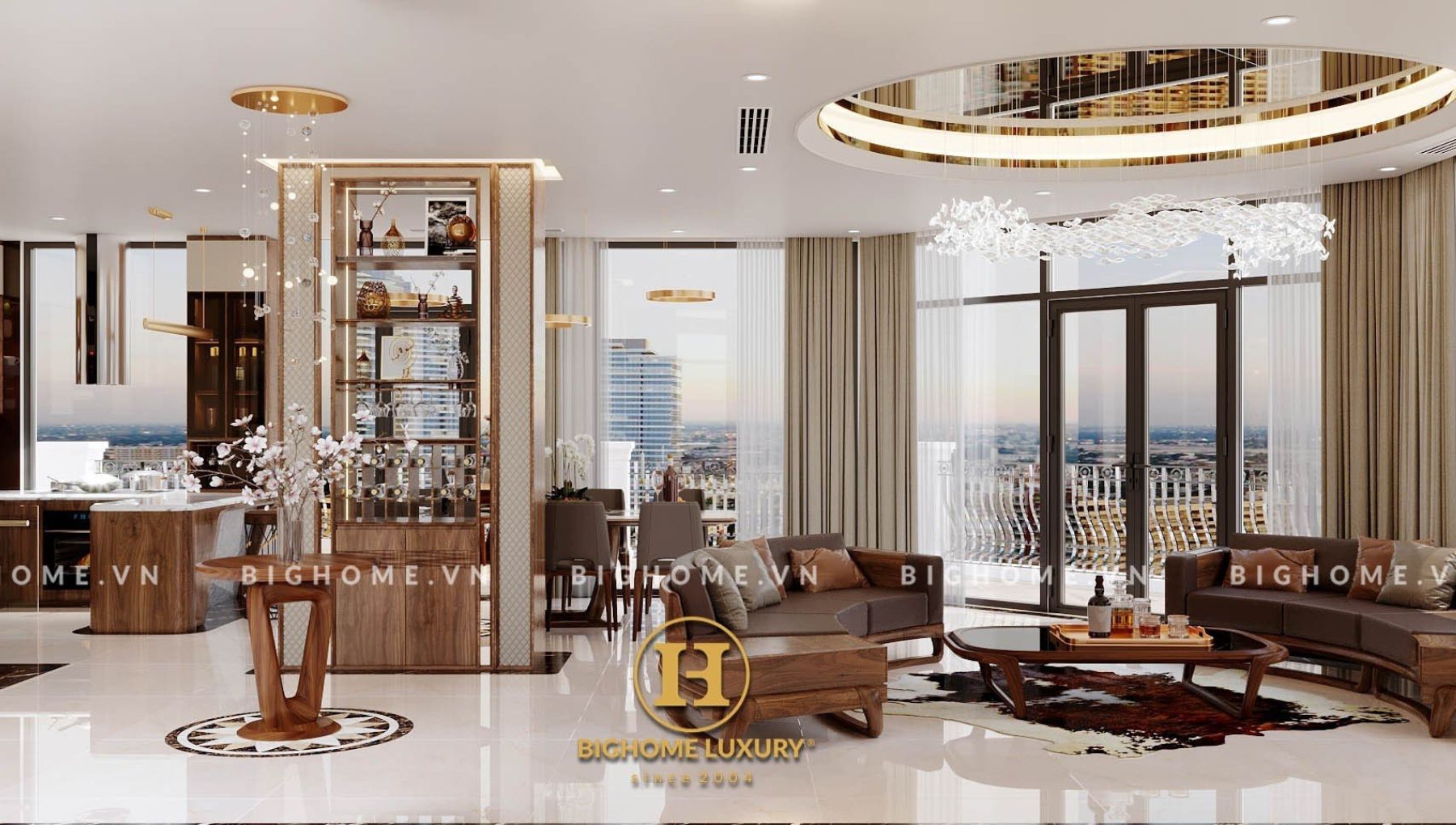 Chiêm ngưỡng biệt thự Vinhomes Ocean Park - Nội thất gỗ óc chó