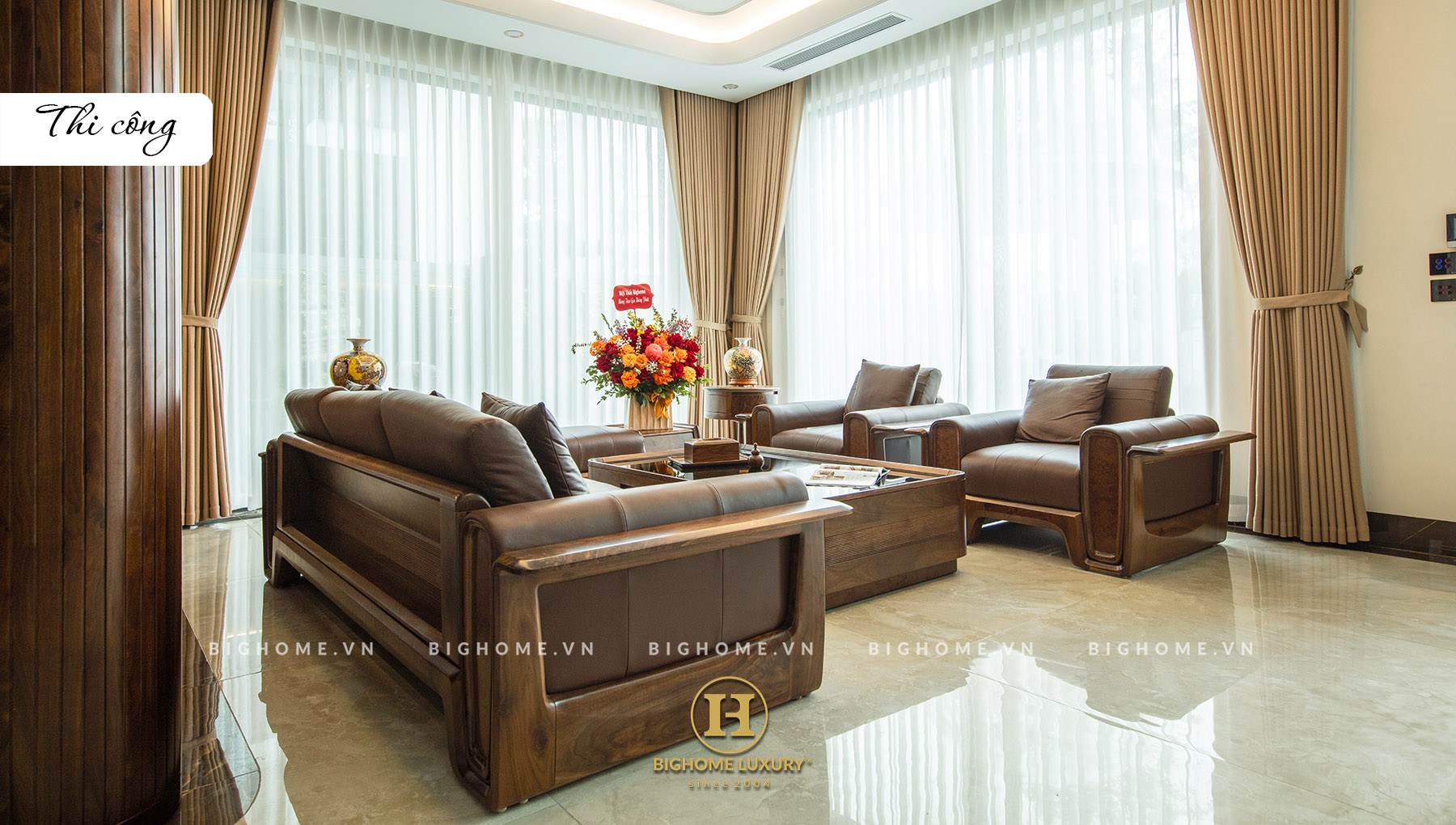 BIỆT THỰ GỖ ÓC CHÓ OCEAN PARK: Thi công đẹp hơn thiết kế 3D